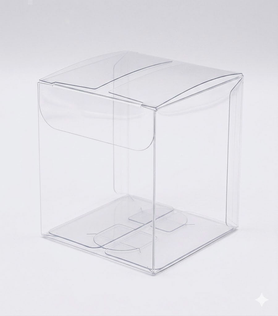 10 scatole trasparenti 10x10x10 cm