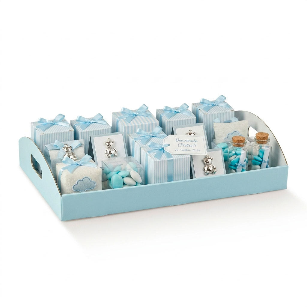 contenitore cartone azzurro